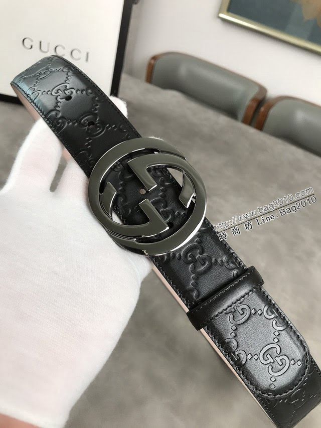 Gucci經典皮帶 古奇雙G拋光腰帶 411924  jjp2064